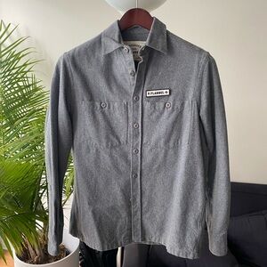PORTUGUESE FLANNEL Gray Button-Up Shirt Small